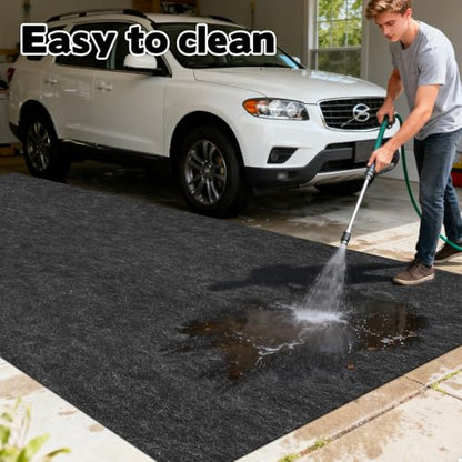 5 x 6Ft Oil Spill Mat, Garage Floor mats for Under Car Garage Rugs Durable Waterproof Non-Slip Backing Contains Liquids Protects Garage Floor Surface for Under Cars