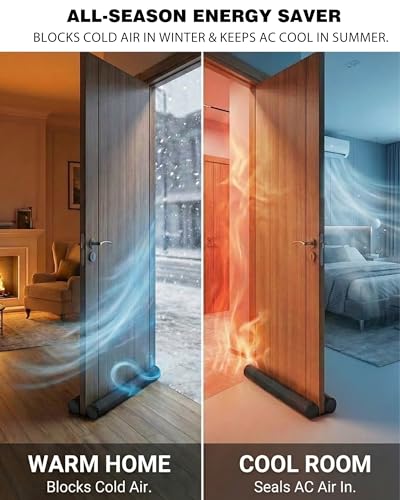 Under Door Noise Stopper 1 Pack, Under Door Draft Stopper for Bottom of Door, Soundproof Door Noise Blocker & Weather Stripping, Adjustable 30-36" Draft Blocker - size: 30"-36" (Up to 1.4" Gaps), 1 Pack