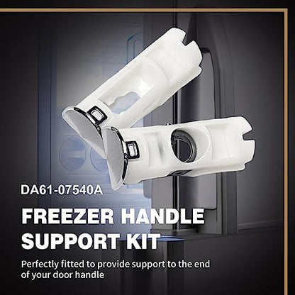DA61-07540A DA61-08247A Freezer Door Handle Support Kit Refrigerator Replacement Handles Compatible with Samsung AP5578979 PS4145181 DA67-02787A 3160453 6009-001526, White
