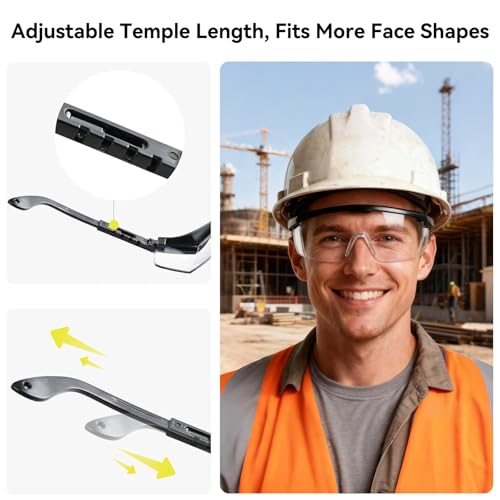 Safety Goggles Protective Eyewear Goggles, Anti Droplet Debris Googles for Work Lab - color: Clear Lens