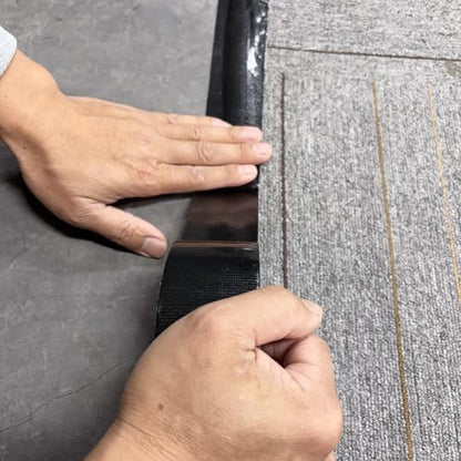 Black Duct Tape, 2 Inches x 32 Yards, Heavy Duty, Strong Adhesive Duct Tape, Easy-Tear by Hand, Residue-Free, Waterproof for Home Repairs, Fixed Carpet Edge, DIY Projects - color: Black