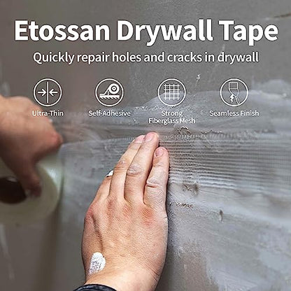Drywall Joint Tape 6 Inch x 150FT Self-Adhesive Fiberglass Mesh Tape for Wall Crack Repair & Drywall Finishing