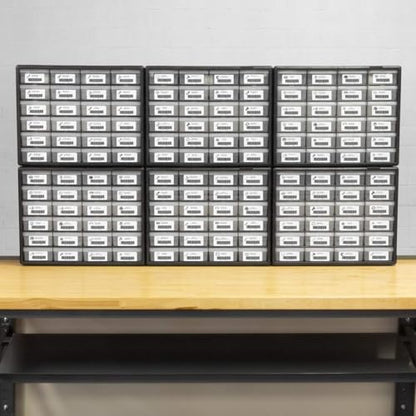 Akro-Mils 24-Drawer Plastic Drawer Storage Cabinet for Garage Organization, Bead Organizer, Building Bricks Storage, Teacher Toolbox, Makeup Organizer, 20" W x 6" D x 16" H, 10724 Black - size: 24 Drawer