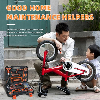 45 Piece Tool Kit Basic Home Repair Tool Set,General Household Tool Kit with Plastic Tool box,Perfect for Outdoor working,Office & College Dorm.Tools mainly include hand saw,wrench,hammer,Screwdriver - size: 45 Pcs
