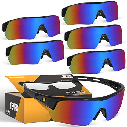 Tinted Safety Glasses for Men Women, Safety Goggles Impact Resistant, ANSI Z87.1+ UV400 Eye Protection, Anti Scratch - color: 6pack-multicolor