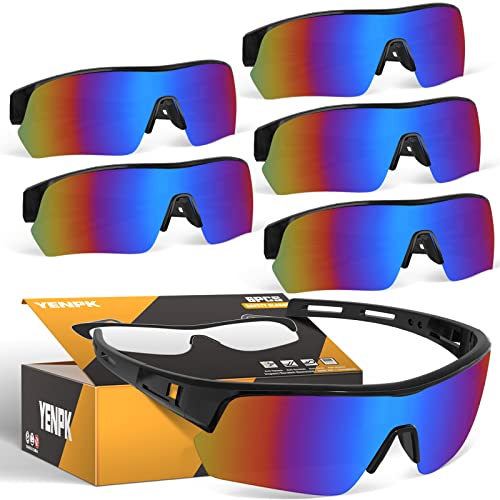 Tinted Safety Glasses for Men Women, Safety Goggles Impact Resistant, ANSI Z87.1+ UV400 Eye Protection, Anti Scratch - color: 6pack-multicolor