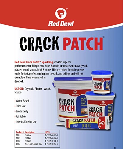 Red Devil 0802 Crack Patch Premium Acrylic Spackling, 1/2 Pint - size: 1/2 Pint, style: 12 - Pack