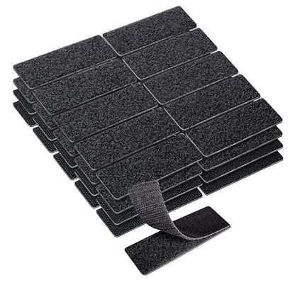 KING MOUNTAIN 1x3 Inch Hook and Loop Strips, 20 Sets Nylon Self Adhesive Tape, Double Sided Strong Back Adhesive Tape and Dots for Office, Home and Crafting, Heavy Duty, Black - size: 1*3in, style: Black Tape