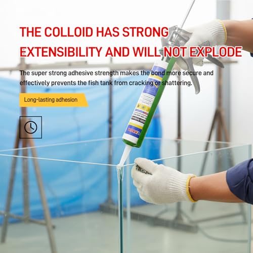 VGS067 Aquarium Safe Silicone Sealant - 100% Waterproof Fish Tank Glue, Clear Structural Adhesive for Glass Building & Repair, High Strength Acidic Cure (10.15 fl oz-12 Pack) - style: 12 Pack