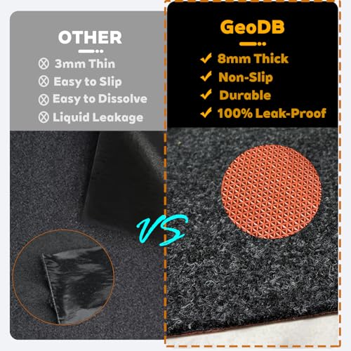 Oil Spill Mat Thick 1/3", 64" x 32" Heavy Duty Rubber Garage Floor Protector Mat for Driveway Outdoor, Absorbs Grease Water Leak-Resistant Carpet for Under Car Auto Golf Cart Mower Washer, Black - size: 64"L x 32"W x 0.3"Th