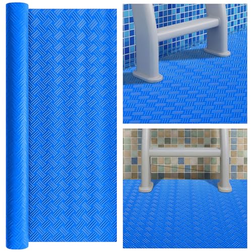 Breling 36" x 36" Swimming Pool Ladder Mat, Protective Pool Ladder Pad Step Mat with Non Slip Texture for Above Ground Swimming Steps Liners and Stairs(Striped) - size: 36" X 36", style: Striped