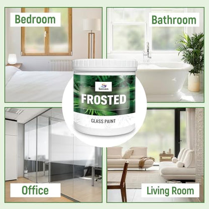 Frosted Glass Paint 21oz Frosted Glass Paint Kit, Waterproof & UV Resistant Frost Paints for Window Privacy Film Windows Frosting for Home Bathroom Door Kitchen and Office Window Frosting - color: Frosted Glass 21oz