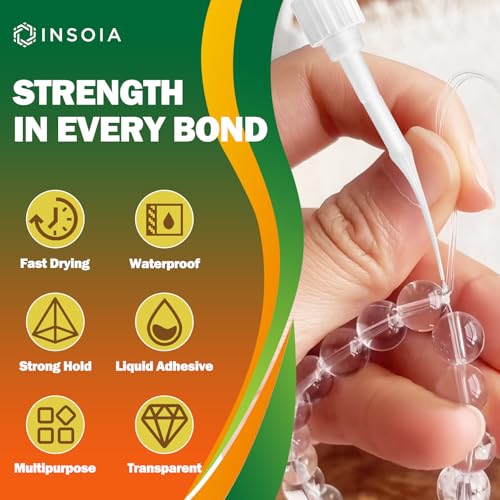 Bracelet Jewelry Glue for Elastic String, 20g Clear Elastic Knot Fixing Drip Adhesive for Bracelet String, Clay Beads, Rhinestones, Jewelry Making Kit – Waterproof, Flexible, Non-Toxic Craft Glue - size: 20 Grams * 1 Pack, style: Bracelet Glue