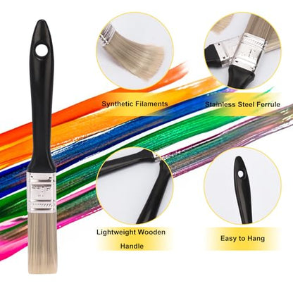 40 Pack 1 Inch Paint Brushes - A Professional Range of Wall Paint Brushes, Deck Paint Brush, and Chip Brushes - Perfect DIY Painting Tools for Your Home or Business KUKLIPJIM - size: 40 Pack 1 Inch