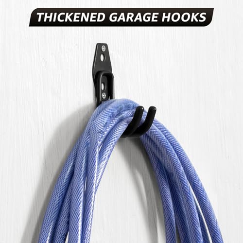 20 Pack Garage Hooks, Heavy Duty Steel Wall Mount Utility Hangers with Anti-Slip Coating for Hanging Bikes, Ladders, Power Tools, and Garden Equipment - color: 20 Pack Black