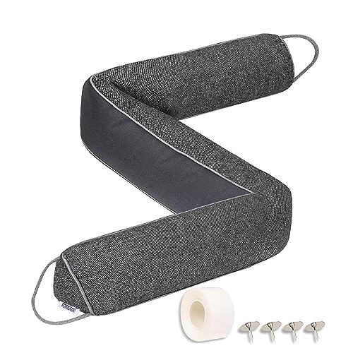 TORRAMI Under Door Draft Stoppers 38 Inch, Heavy Triangle Stop Draft Block Cold Air/Wind/Breeze Noise Blocker Door Sweeps Weather Stripping Bottom Seal Dark Gray - color: Dark Gray, size: 38 inch