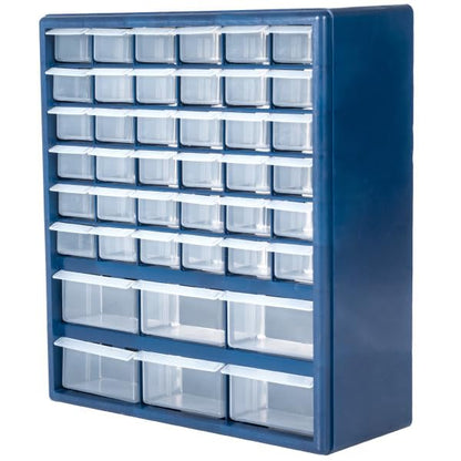 Plastic Storage Drawers – 42 Compartment Organizer – Desktop or Wall Mount Container for Hardware, Parts, Crafts, Beads, or Tools by Stalwart, 10 Targets