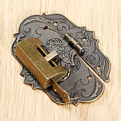 dophee Retro Decorative Lock, Latch Hasps, Pulls Handles, Hinges and Corner Brackets Hardware Kit for Jewelry Box Cabinet Wooden Box Handcrafts Project - style: Corner Bracket Kit
