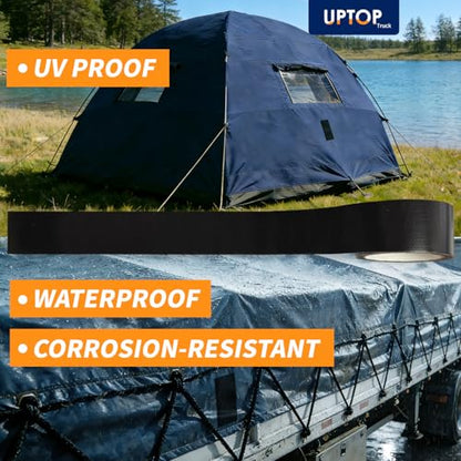 UPTOP Black Duct Tape,Waterproof Butyl Tape,Waterproof Repair Tape for Fabric, Awning, RV Roof, Underbelly, Tarp, Tent, Sail and Boat Cover Outdoor Repair Patch, Heavy Duty, UVproof, 2Inch×16FT - size: 2Inch×16FT