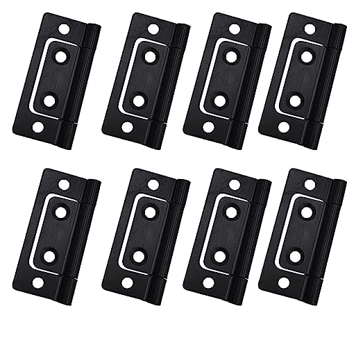 Bi-Fold Door Hardware 8 Pack Non-Mortise Door Hinges Heavy Duty Bifold Butt Cabinet with Mounting Screws Stainless Steel Ball Bearing Black