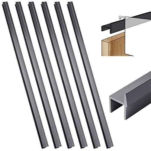 Leinuosen 6 Pcs File Cabinet Rails PVC Hanging Black Document Cabinet Rails for Drawer Sides Letter Size Office File Drawer Holder Organizer Storage, 15.8 Inches Long(1/2 Inch Wide) - size: 1/2 Inch Wide