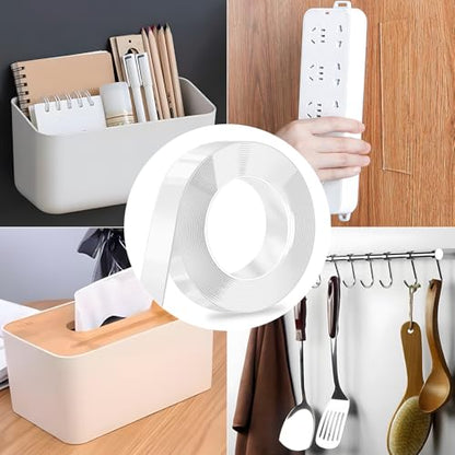 Nano Strong Mounting Adhesive Tape Double Sided Tape Heavy Duty Removable Clear Two Sided Double Stick Wall Tape 1.18in*16.4ft - size: C:1.18inch*16.4ft
