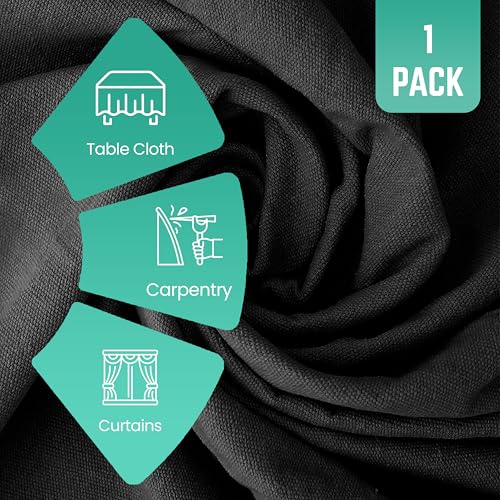 ZUPERIA Black Drop Cloth (9 x 12 Feet - Pack of 1) - Pure Canvas Drop Cloth for Painting, Curtains & Floor Protection Washable & Reusable Tightly Woven Paint Cover for Multipurpose use - size: 9 X 12 - 1 Pack