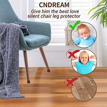 Chair Leg Protector for Hardwood Floors, 32 Pcs Silicone Chair Leg Caps, Felt Furniture Pads for Protecting Wood Floors from Scratches and Noise, Smooth Moving for Chair Seats