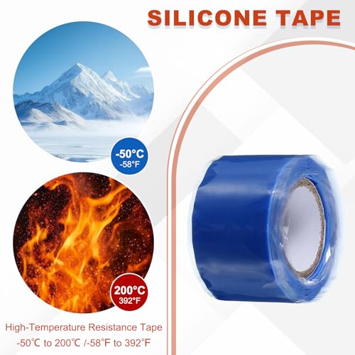 uxcell 2 Pcs Self Fusing Silicone Tape, 1" x 5ft Waterproof Water Leak Sealing Tape for Plumbing Pipe Hose Repair Handles, Blue - color: Blue, size: 1" x 5ft
