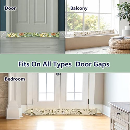 2 Pack 40 Inch 4 Inch Wide Under Door Blocker Door Draft Stopper, Bottom Blocker Weighted Gap Filler Saving Energy Sound Air Noise Light Stopper Canvas Cotton Cartoon Print 2.8Lb - size: 40in