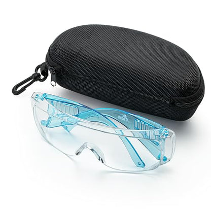 UNCO- Safety Goggles Over Glasses, Protective Goggles, Anti Fog, Work, Safety Glasses Over - color: Light Blue, size: 1 Pack