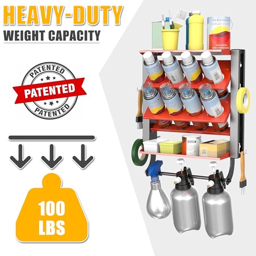 Ultrawall Spray Can Holder Rack, Heavy Duty Steel Wall Mounted Spray Bottle Holder, Garage Tool Utility Storage Rack, Holds 100 lbs - style: Integrated