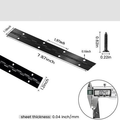 2PCS Heavy Duty Piano Hinge,8-Inch 304 Black Continuous & Piano Hinges,0.05" Thickness,1.2" Open Width, Ideal for Folding Cabinet Doors, Black Stainless Furniture Hinges Includes 16pcs Screws - size: 8inch 2pcs