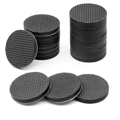 Non Slip Furniture Pads,Solid Rubber Furniture Pads 1 inch Round, 46 pcs,Black,Stoppers,Self Adhesive Anti-Sliding Grippers for Bed,Couch,Table,Rubber Feet,Floor Protectors - size: 1 Inch Round