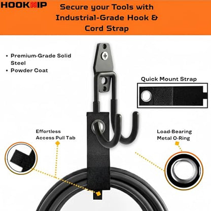 Pack 16 Garage Hooks Heavy Duty | Multi-Sized Wall-Mounted Tool Hangers with Anti-Rust PVC Coating | Heavy Duty Wall Hooks for Bikes, Ladders, Garden Tools, and More