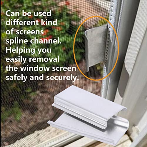Durable Window Screen Spline Channel Pull Lift Tabs, Aluminum Anti-UV Don’t Broken Like Plastic Pull Tabs in Sunlight, Sliver, C Shape, 20 PCS