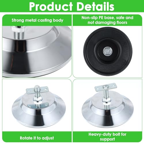 4 PCS Heavy Duty Billiard Table Leg Levelers, Adjustable Height 5 Inch Metal Leveling Feet, Furniture Leveling Risers with PE Base for Pool Table, Soccer Table, Air Hockey Table