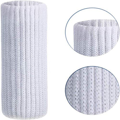 32Pcs Chair Leg Floor Protectors Knitted Furniture Feet Non-Slip Wear-Resistant Noise-Reducing Chair Covers Caps Set (Style 2-White) - color: Style 2-white