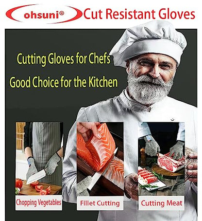 Cutting Gloves, 2 Pairs of Cut Resistant Gloves Food Grade, Cut Resistant Gloves for Kitchen, Oyster Shucking, Fish Fillet Processing, Carving Wood and Gardening(Small) - color: Gray, size: Small (Pack of 4)