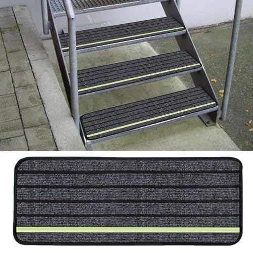 Landing Mat, Carpet Stair Treads for Wooden Steps, Anti Slip Carpet Stair Mat with Self Stick Adhesive, Foldable Protective Rug for Staircase, Camping Vehicle Use