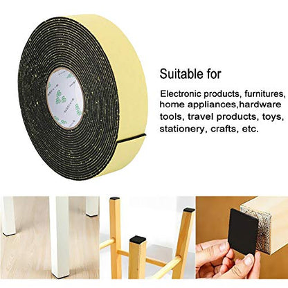 ToLanbbt High Density Foam Insulation Tape Adhesive Rubber Strip, Seal, Door Insulation Tape Weatherstrip, Waterproof, HVAC, Pipes, Foam Strips Air Conditioning, Weather Stripping (33Ft x 1/8" x 2") - color: Black, size: 33Ft x 1/8'' x 2''