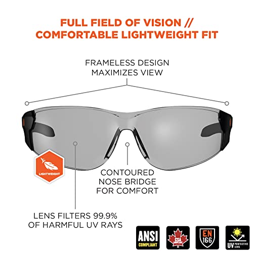 Three Dog Bakery Ergodyne Skullerz SAGA Anti Scratch Safety Glasses, Anti-Fog, ANSI z87.1, 13 Ounce (Pack of 1) - color: In/Outdoor Lens