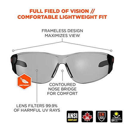Three Dog Bakery Ergodyne Skullerz SAGA Anti Scratch Safety Glasses, Anti-Fog, ANSI z87.1, 13 Ounce (Pack of 1) - color: In/Outdoor Lens