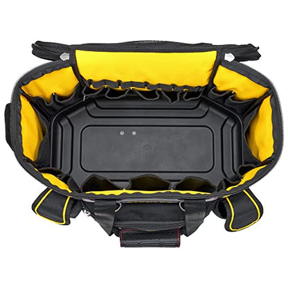 STANLEY FATMAX Round Top Rigid Tool Bag, 18", Quick Tool Access with Wide Opening Zip Design, Multiple Internal and External Pockets, Carry Handle and Shoulder Strap, 20kg Load Capacity, FMST1-70749