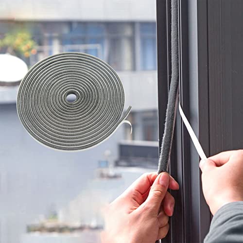 39.4FT Weather Stripping for Doors and Windows, Self-Adhesive Soundproofing Door Seal, Door Insulation for Sliding, Exterior, Frames and Front, 0.35'' Wide x 0.2'' Thick, Grey - color: Gray, size: 39.4ft, 0.35'' Wide X 0.2'' Thick
