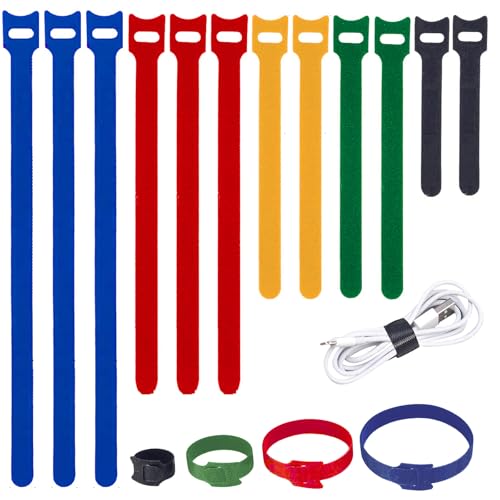 MVYC 200PCS Reusable Cable Ties Wire Ties Cord Organizer Cable Organizer Adjustable Cable Management 4+6+8+10 inch 5 Colors - size: 4+6+8+10 Inch (Colorful)