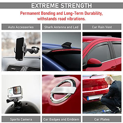 CANOPUS Double Sided Tape, 5952 Heavy Duty Mounting Tape, Strong Bond & Weatherproof Seal Strip for Automotive Mounting, Picture and Photo Frame, Poster, Craft, 0.50 in x 15 ft, Black, Made in USA - size: 0.5in x 5yd