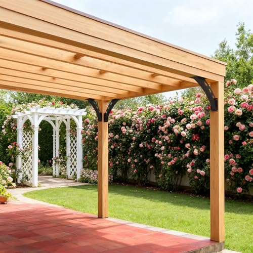 8 Pcs 45 Degree Angle Support Brackets,Wood Post and Beam Angle Support Brackets,45 Degree Corner Braces Inside Joint for Gazebos,Tree Houses, Cabins and Patios - size: 8PCS