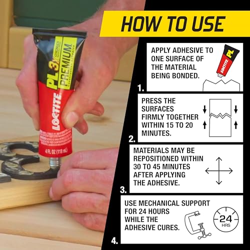Loctite PL Premium Polyurethane Construction Adhesive, 4 fl oz Squeeze Tube, 1 Pack - size: 6 Pack, style: 4 fl oz