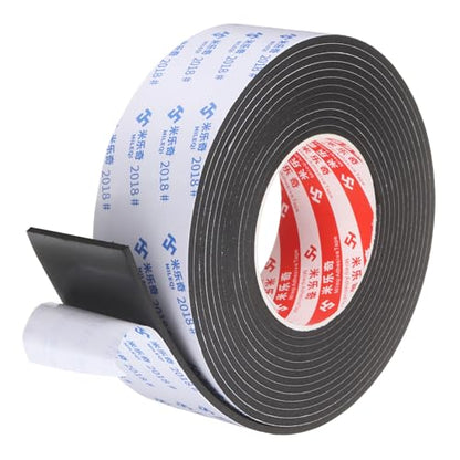 PATIKIL Sponge Rubber Foam Tape, 1 31/32" W x 1/8" t x 16.4ft l Self-Adhesive Foam Insulation Tape Weather Stripping for Window Door Soundproofing Weatherstrip AC Seal Strip, Black - size: 1 31/32" x 1/8" x 16.4ft